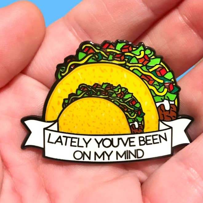 Funny “On My Mind” Taco Enamel Pin-Adore You Inspired for wholesale by Millypins