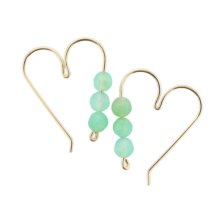 Boucles d'oreilles Coeur Ouvert Chalcendony pour la vente par Soul Stonz