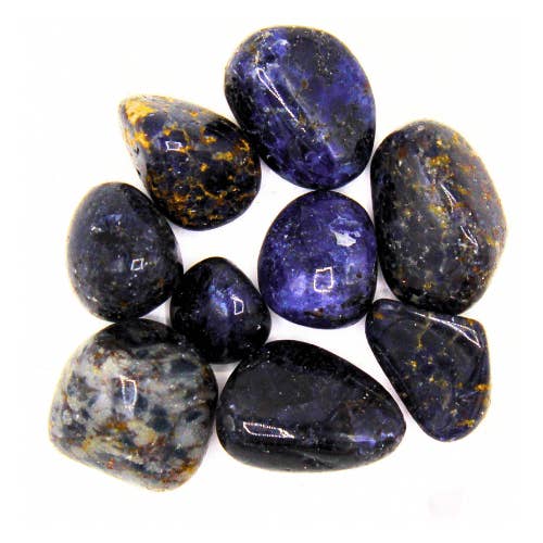 Cordierite 'AB' Tumbled Stones 200 gr for wholesale by Green Tree