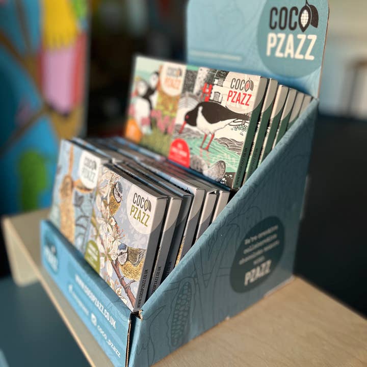 Coco Pzazz - Wholesale Chocolate Bar - Mini Stand Offer - 4 Designs/48 Bars (Fox & Boo)