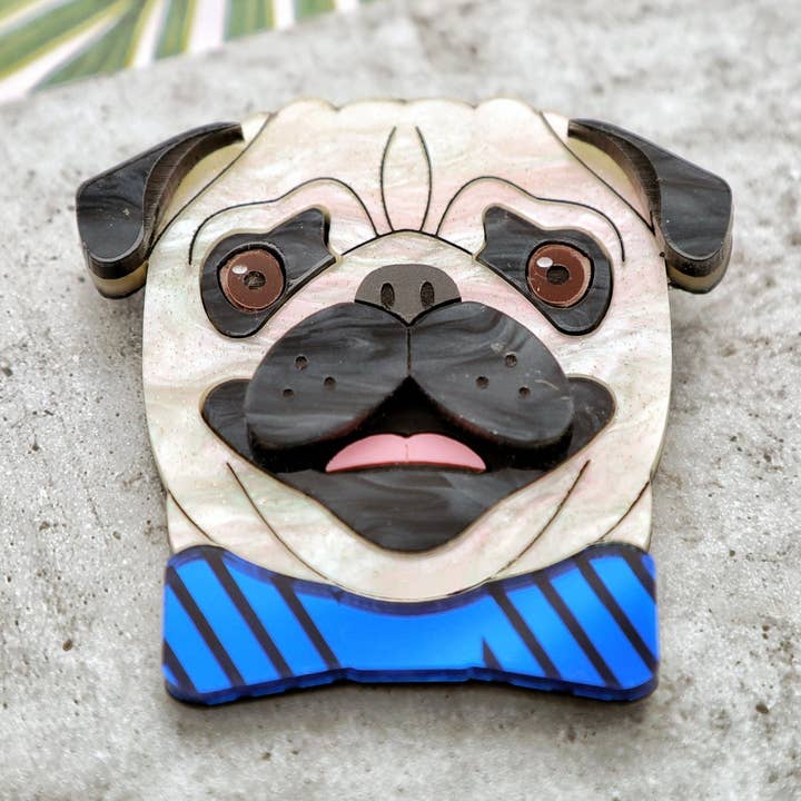 Porte-clés Biscuit le Carlin pour la vente par Foxx & Ginger Jewellery