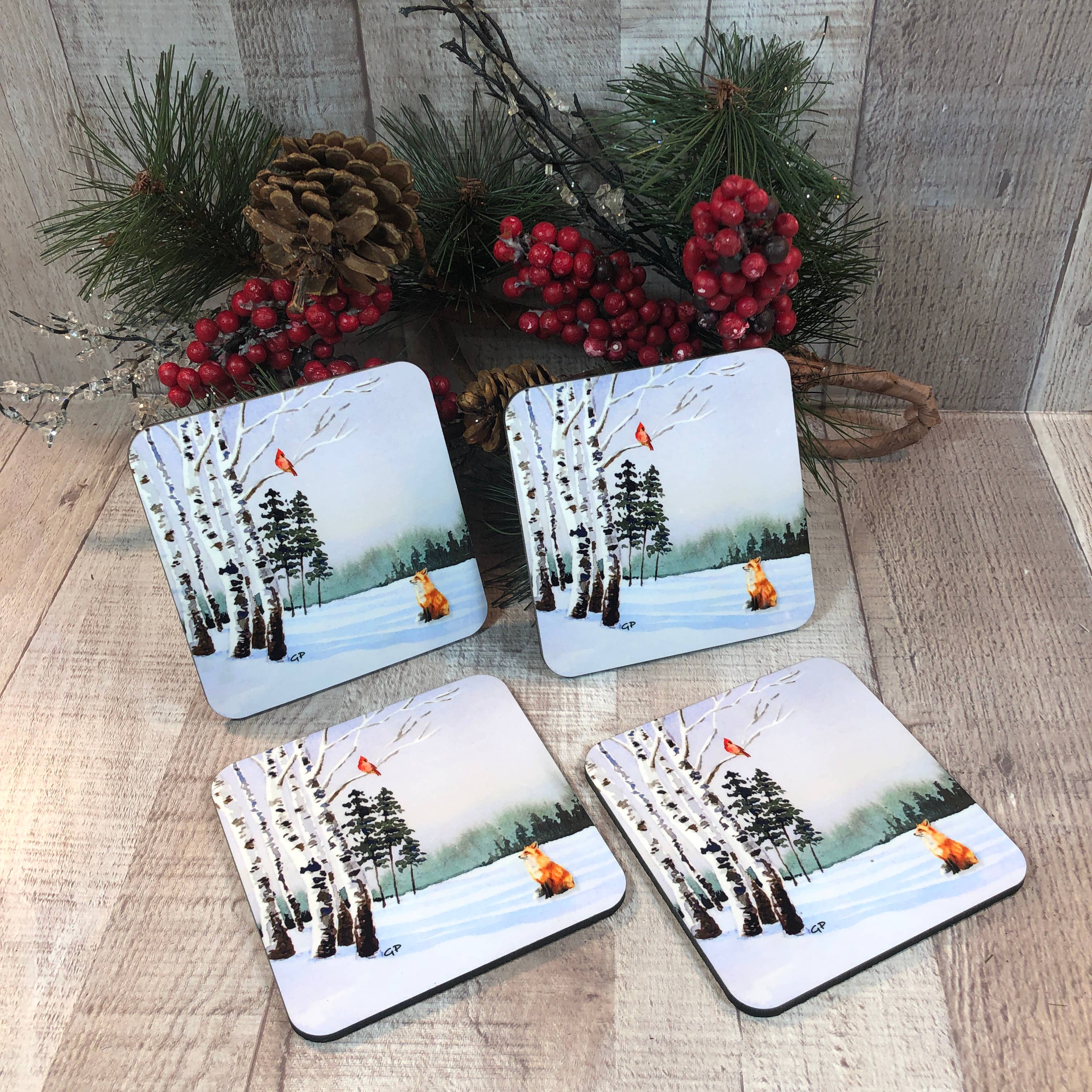 GP Originals - Vente Sous-verre - Ensemble de 4 dessous de verre en panneau dur They became friends2