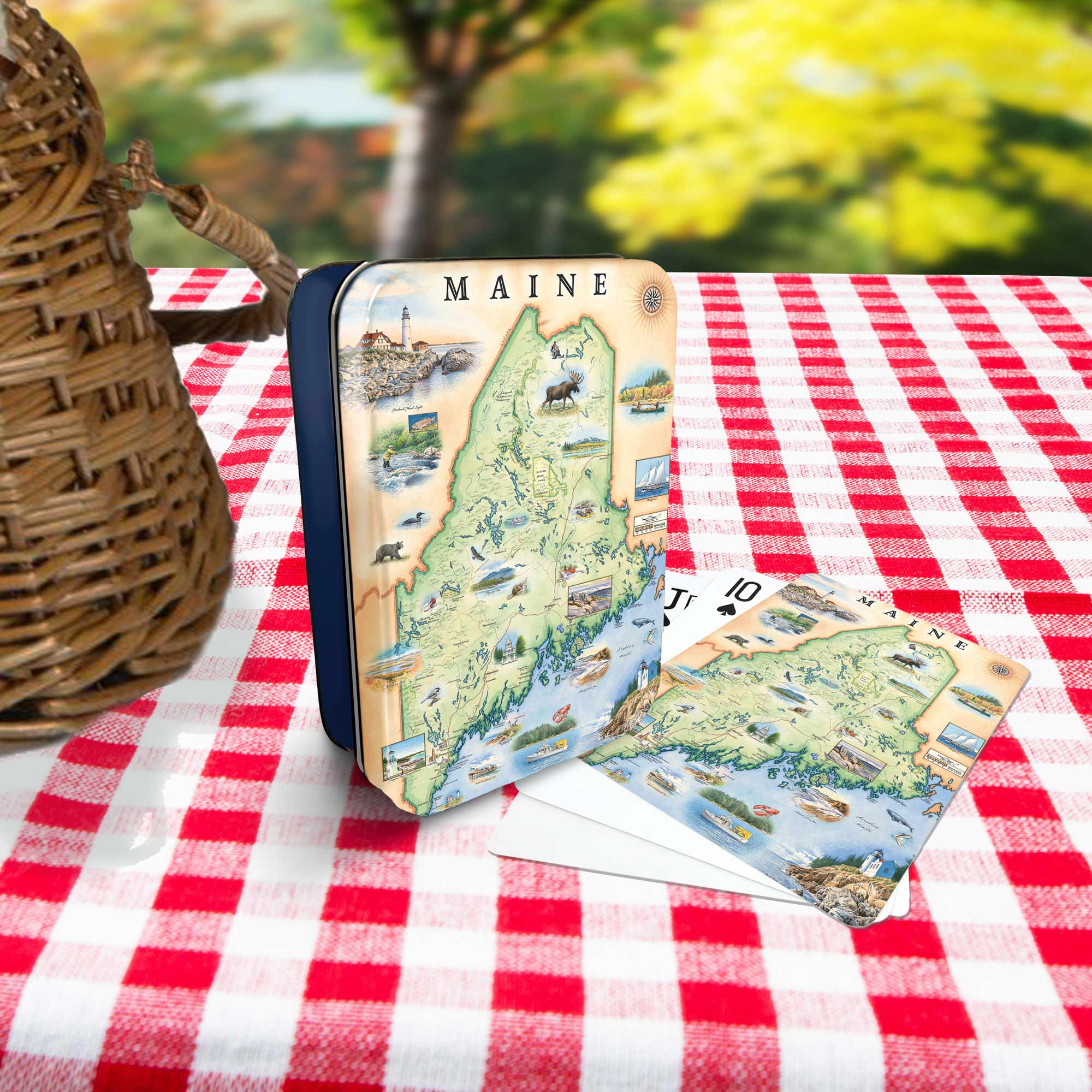 XPLORER MAPS – wholesale Playing cards – Maine State Map Playing Cards 2
