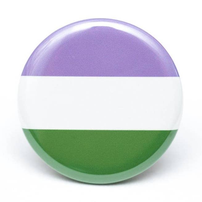 Crafty Queer Studio - Wholesale Reversspeld/knoop - Genderqueer prijsvlag LGBTQ+ pin/knop