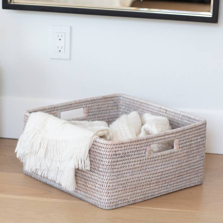 Artifacts Trading Company - Venta al por mayor Cestas - Cesta de almacenamiento cuadrada Artifacts Rattan™ con esquinas redondeadas