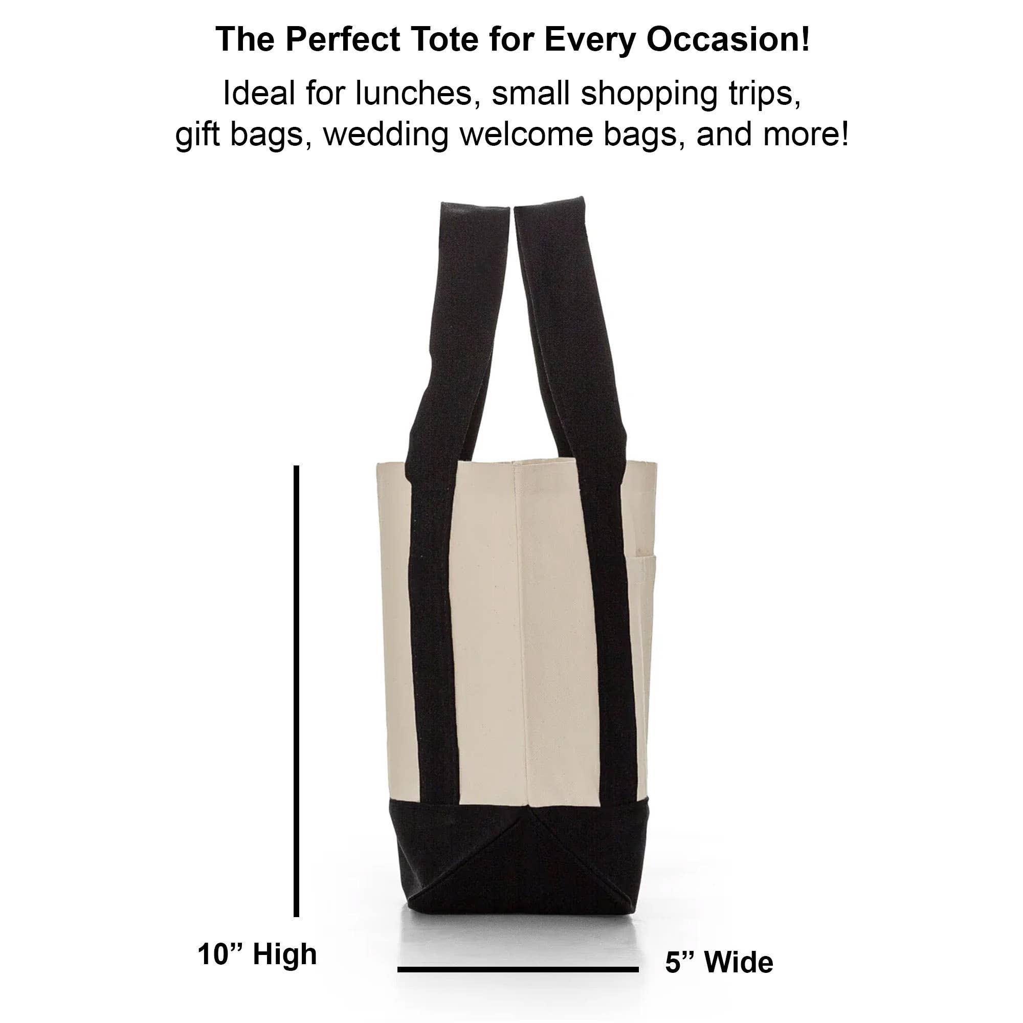 Sockprints - Wholesale Tote Bag - Women's - Mini Iconic Shopping Bag with Trim - Add Your Own Design4