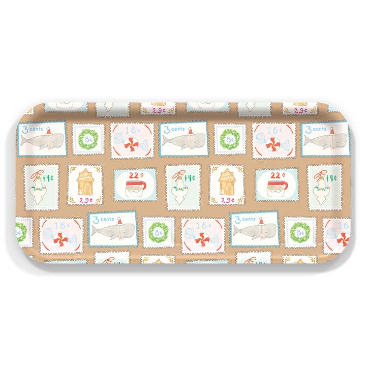Trays4Us - Wholesale Serving Tray - Holiday Stamps Winter Holiday Serving Tray by Sara Fitz1