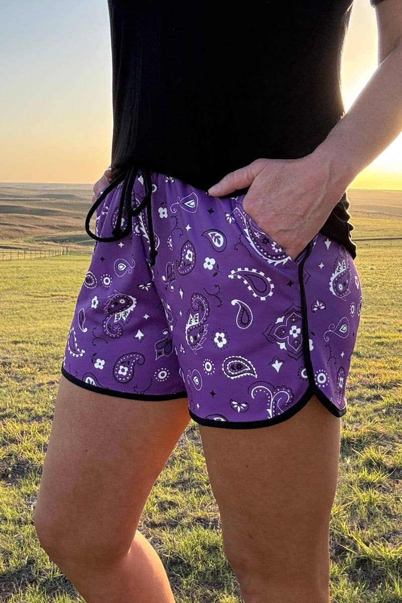 Sterling Kreek - Wholesale Shorts - Women's - Bandana Babe Purple Shorts