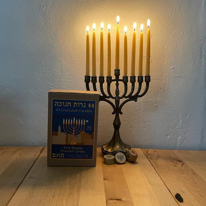 Ohr Judaica - Wholesale Tapered Candle/Candlestick - Handmade Beeswax Chanukah Candles - 44 Pack3
