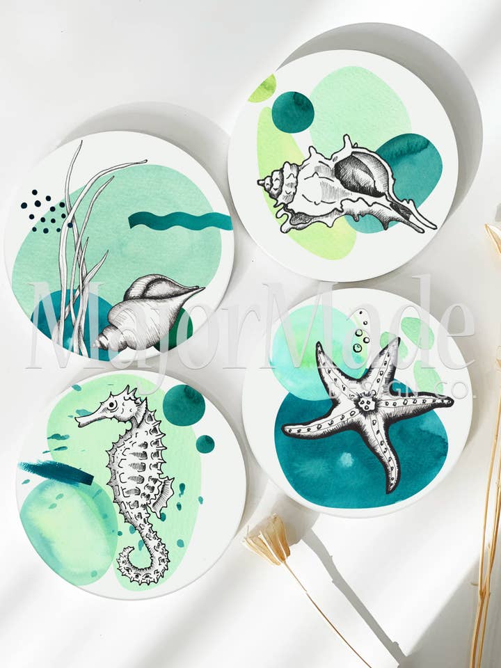 Coaster Set - Nautical Themed Decor for wholesale by MajorMade Design Co