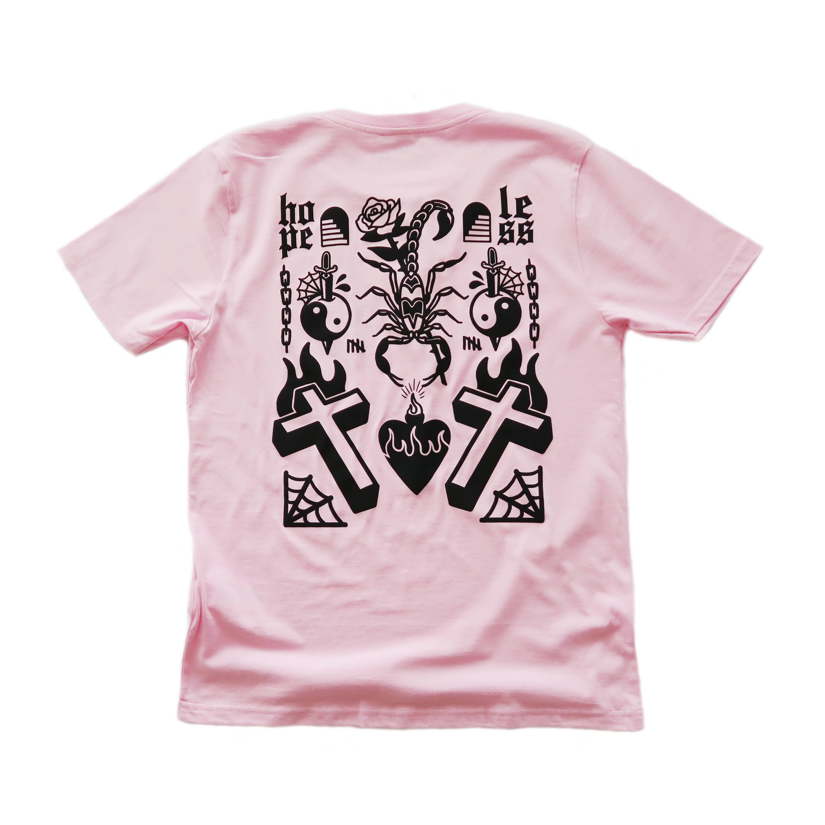 Cousins Collective - Wholesale Screen printed t-shirt – unisex - Tattoo Flash Printed Unisex T-shirt - Black/Pink/White/Grey0