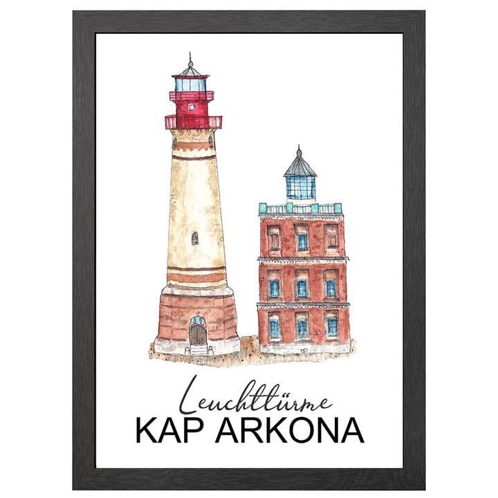 Poster A2 Phares Kap Arkona en cadre pour la vente par JOYIN