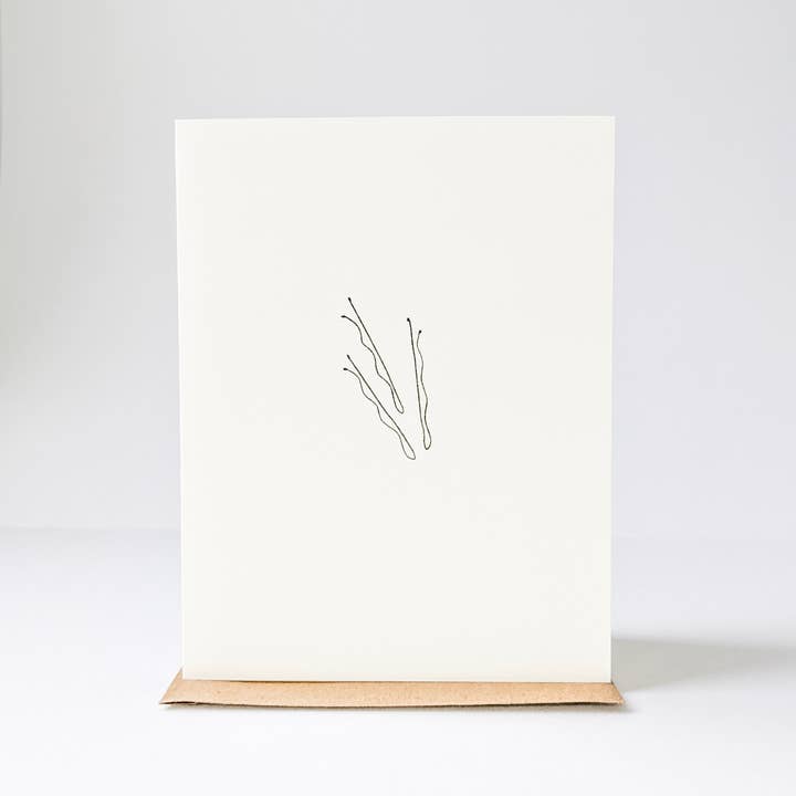 Bobby Pins Card for wholesale by under the stairs paper co.