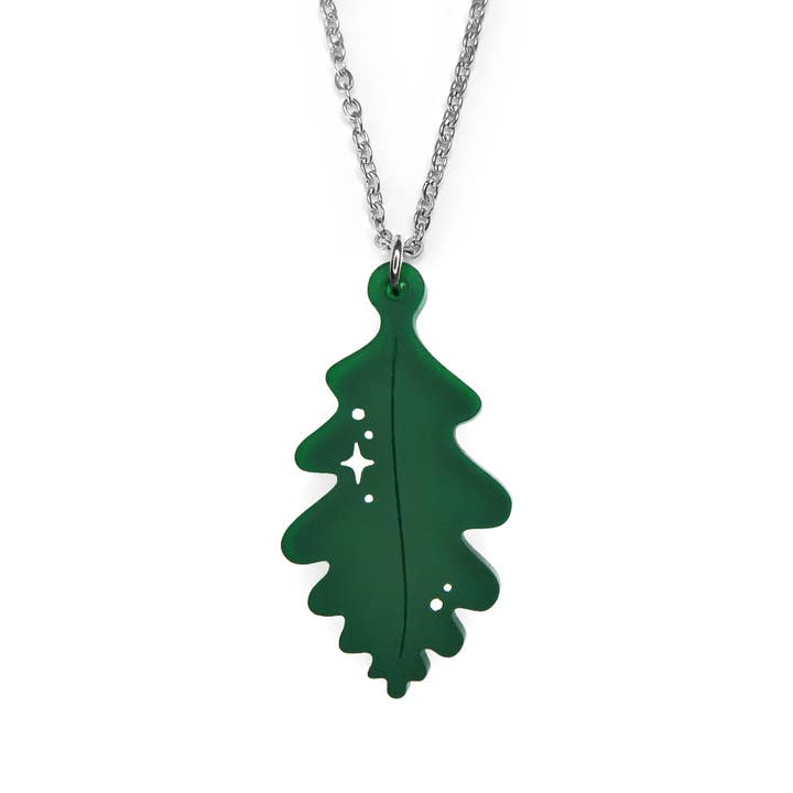 Oak Leaf Acrylic Necklace for wholesale by Lynsey Luu
