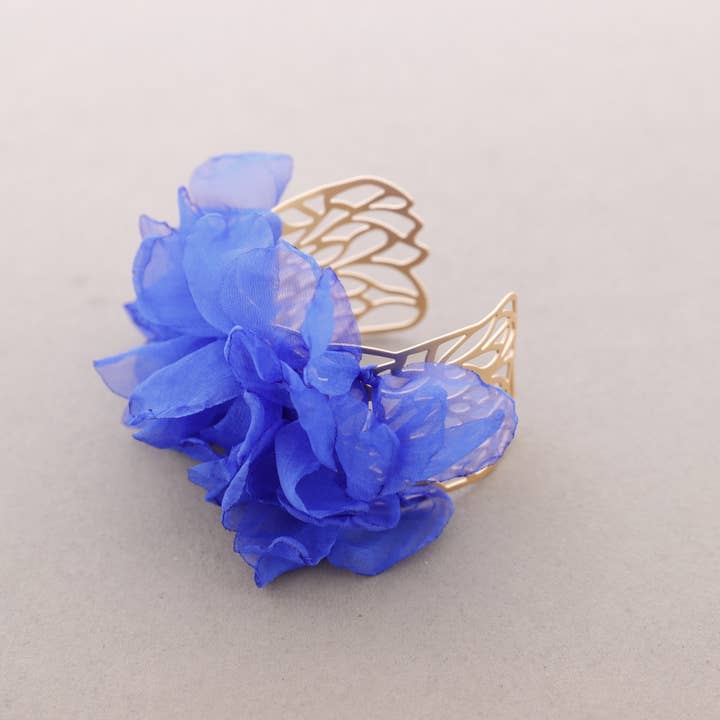 Sonata – wholesale Vävt/flätat armband – Justerbart armband med tygblommor2