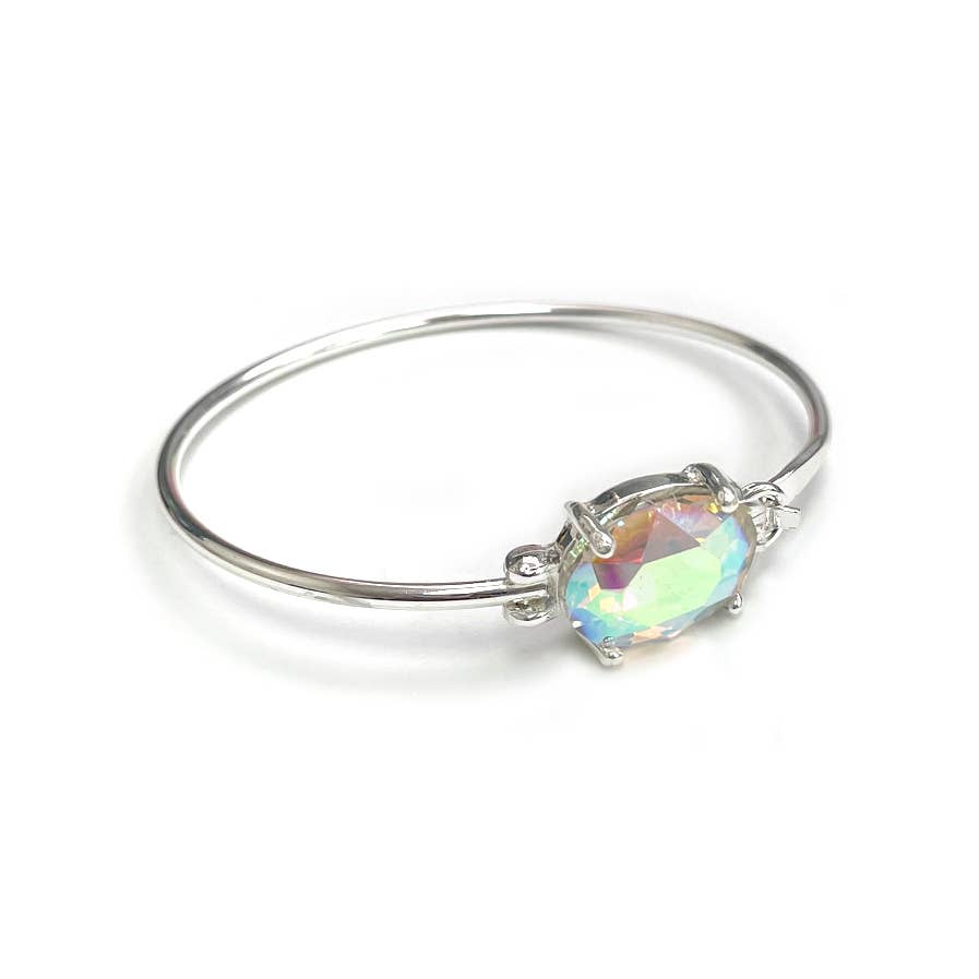 StarryNYC - Wholesale Cuff Bracelet - High Quality Glass Crystal Oval Stone Cuff Metal Bangle8