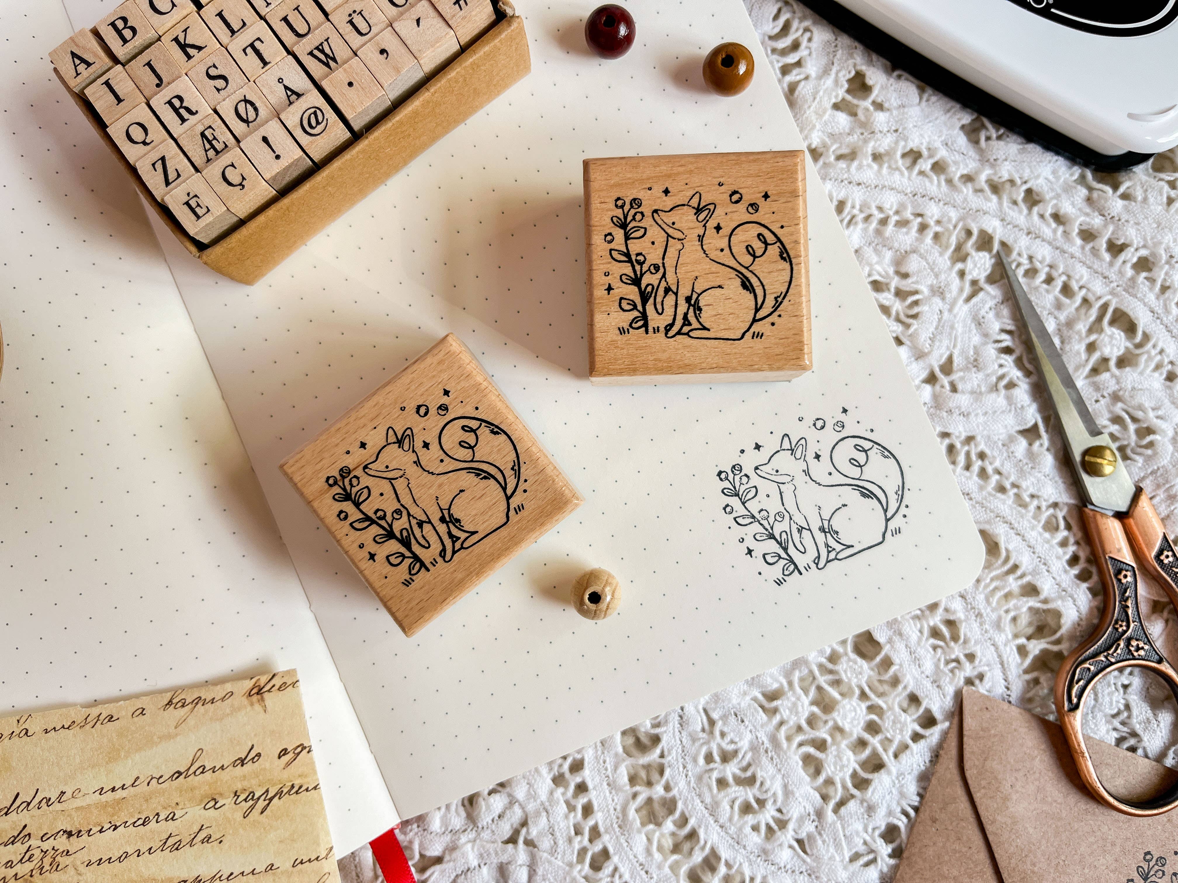 annalunakdraws - Wholesale Rubber/Decorative Stamp - Holzstempel - Fuchs & Blaubeere