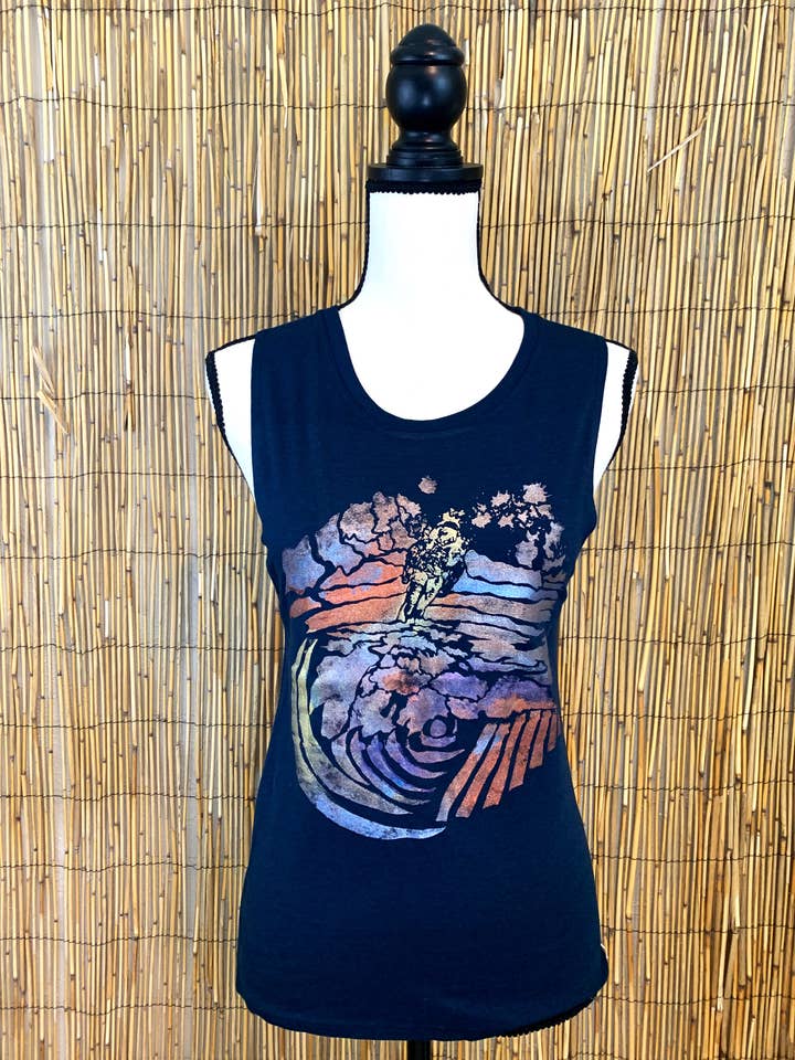 Astronaut Hand Painted Women's Muscle Tank for wholesale by Third Wolf Designs