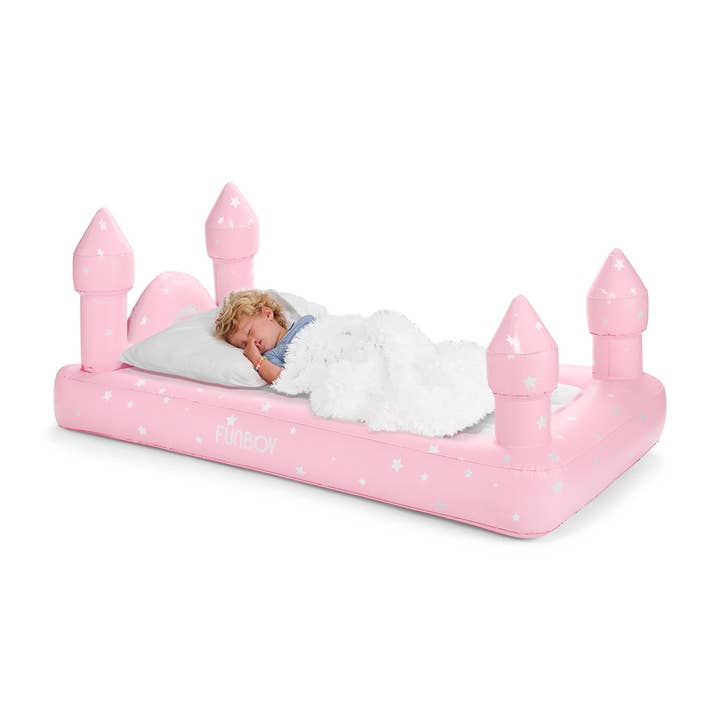 FUNBOY - Vente Jeu gonflable - Matelas gonflable Pink Castle Sleepover pour enfants