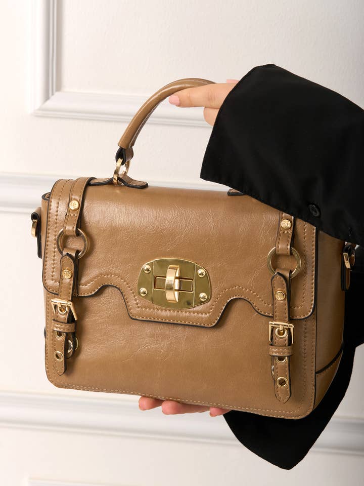 VINTAGE LOCK SATCHEL for wholesale by Bessie London