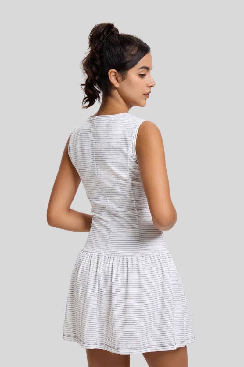 Sodalemon – wholesale Sportklänning – Dam – Randig snabbtorkande tennisklänning2