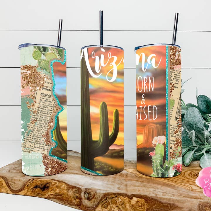 AZ Born & Raised Tumbler for wholesale by Designs By Morgan AZ LLC
