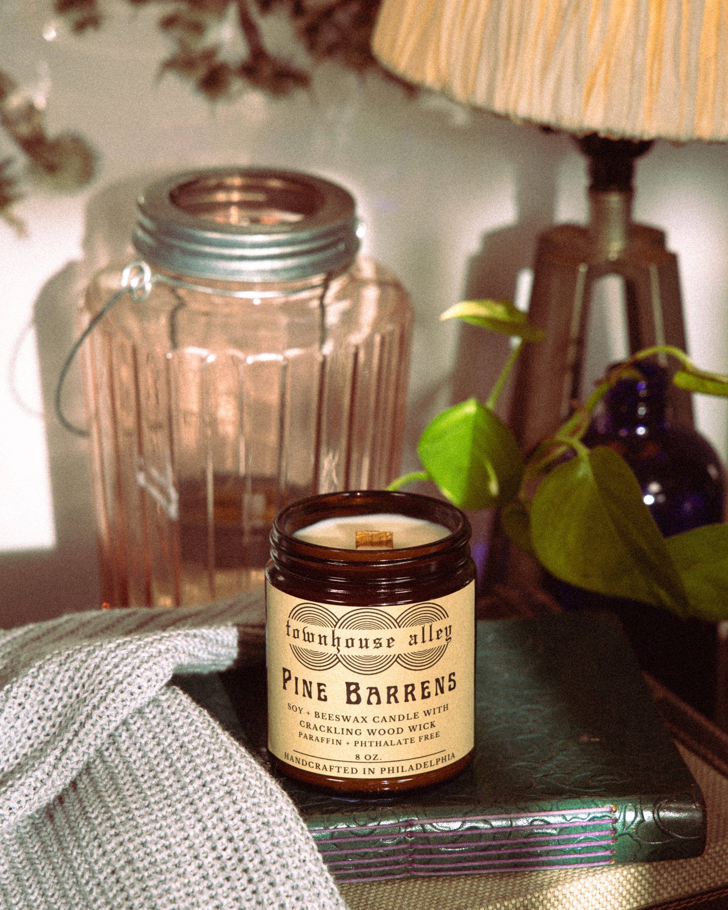 Townhouse Alley - Wholesale Jar/Filled Candle - Pine Barrens Soy & Beeswax Candle With Crackling Wood Wick0