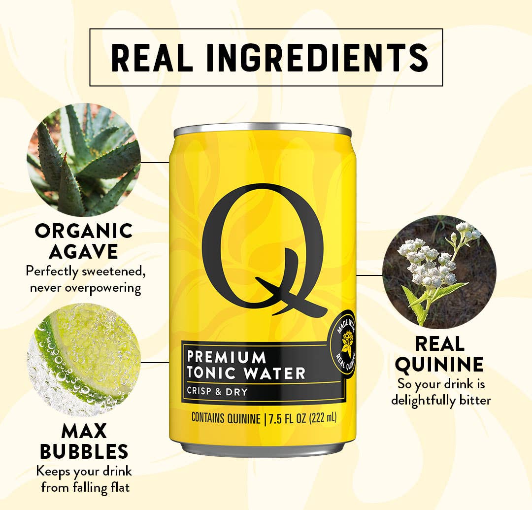 Q Mixers - Wholesale Cocktail Mix/Syrup - Q Mixers Premium Tonic Water - 4pk/7.5oz Cans7