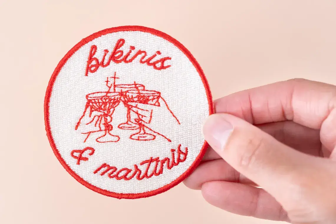 Field Trip Threads - Wholesale Patch - Bikinis and Martinis Iron-On Patch Bachelorette Party, Bars2