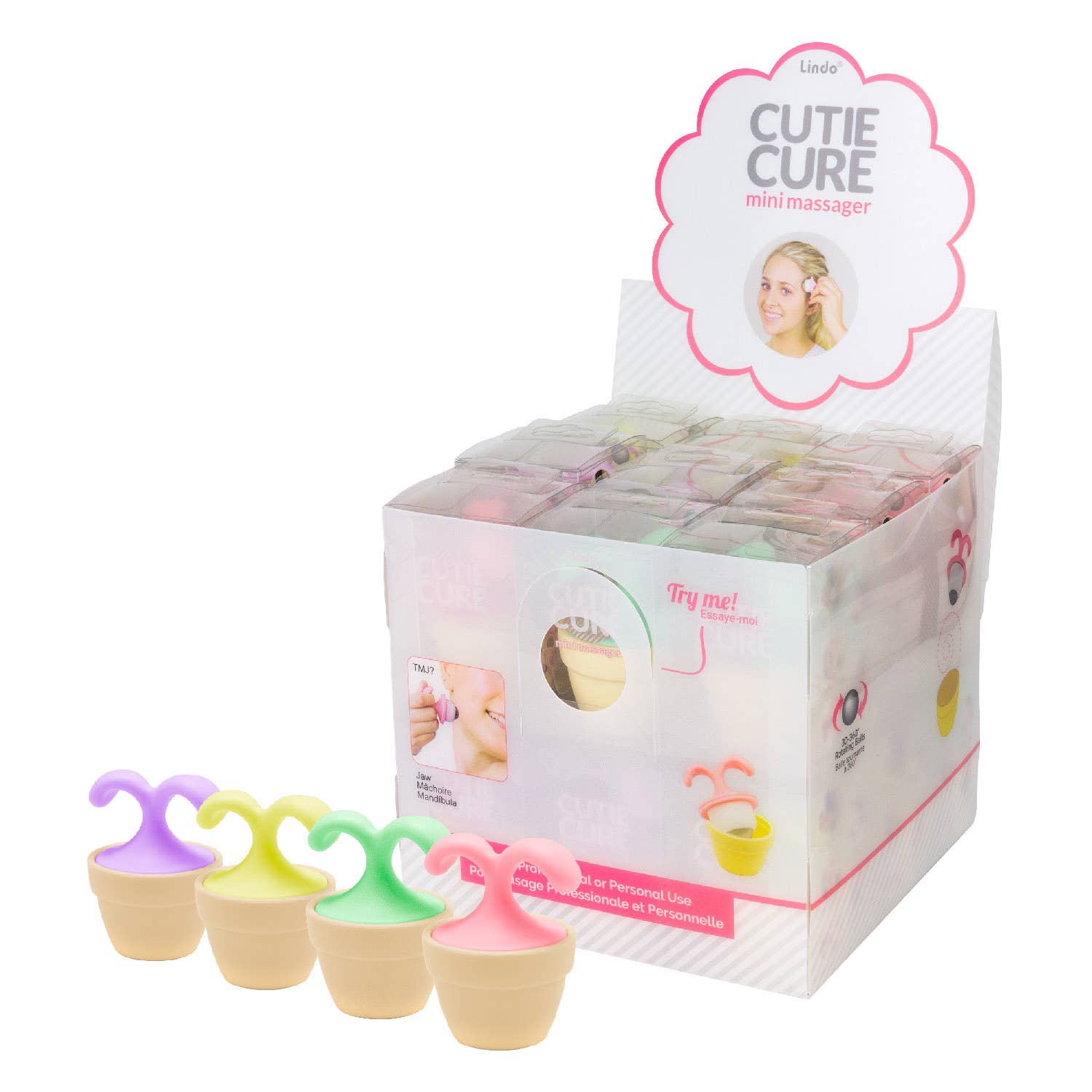 Lindo - Wholesale Body Massager - Lindo CutieCure Mini Temple Massager - 18pcs w/ Display Box7