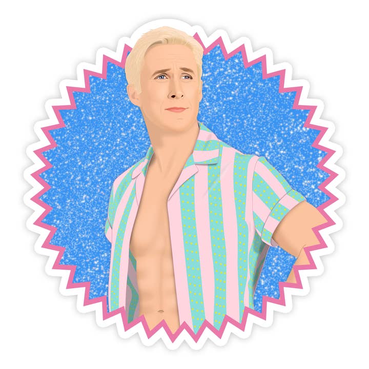 Barbie Movie Ken Ryan Gosling Sticker for wholesale by Shop Trimmings