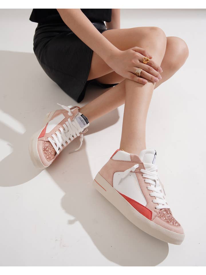 CEREZA - Wholesale Lifestyle Sneakers - Women's - Women's High-cut Platform Sneakers with with glitter detail29