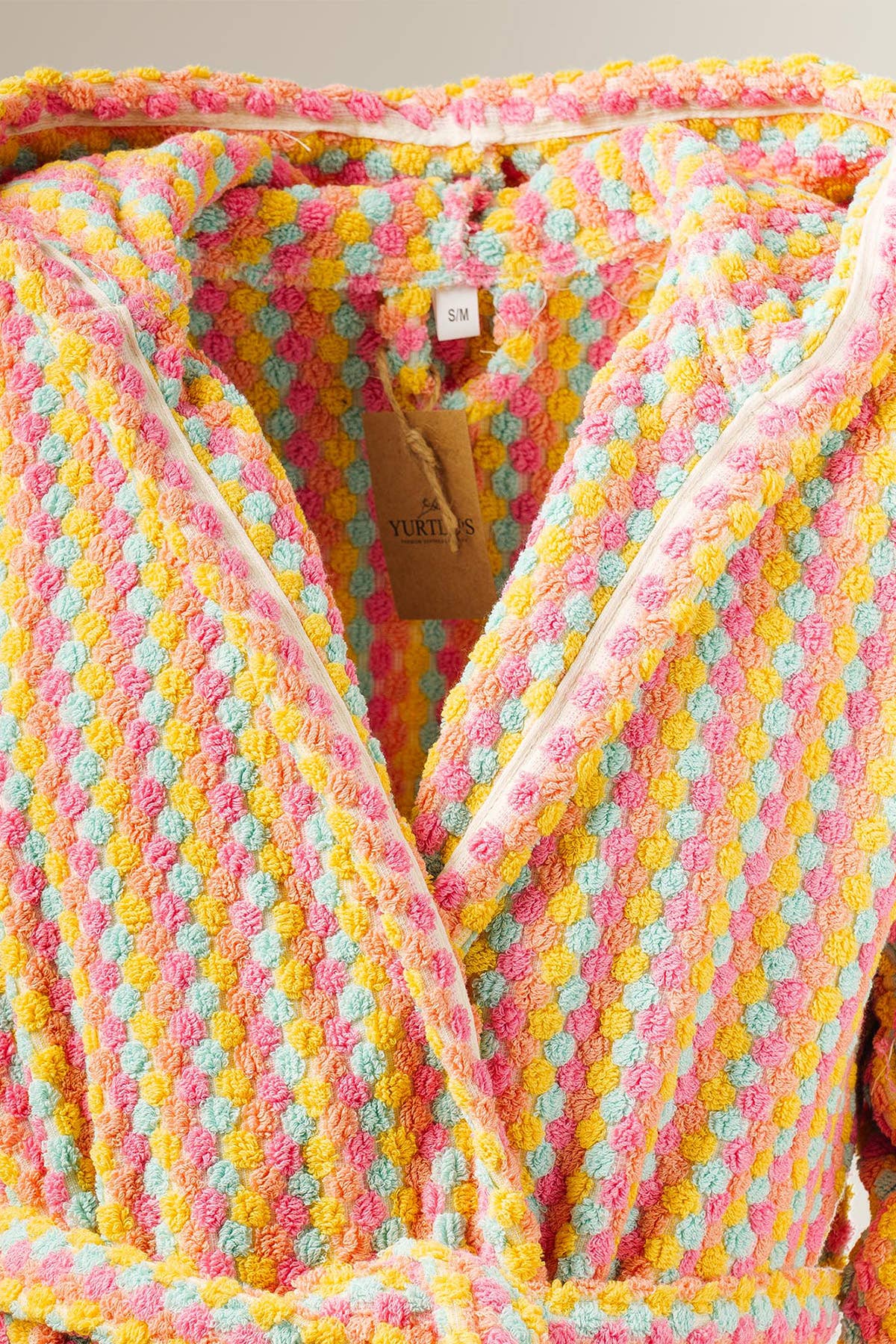 YURTLUS - Wholesale Robe - Women's - Unique 100% Cotton Pockets Bathrobe, Bubble Handwoven Robe35