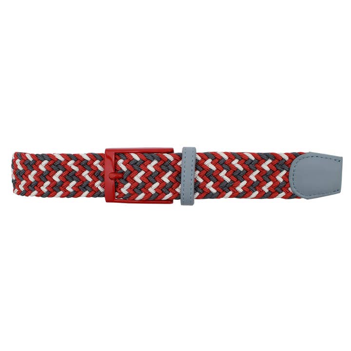 Red, Grey, & White Elastic Belt for wholesale by DIBI