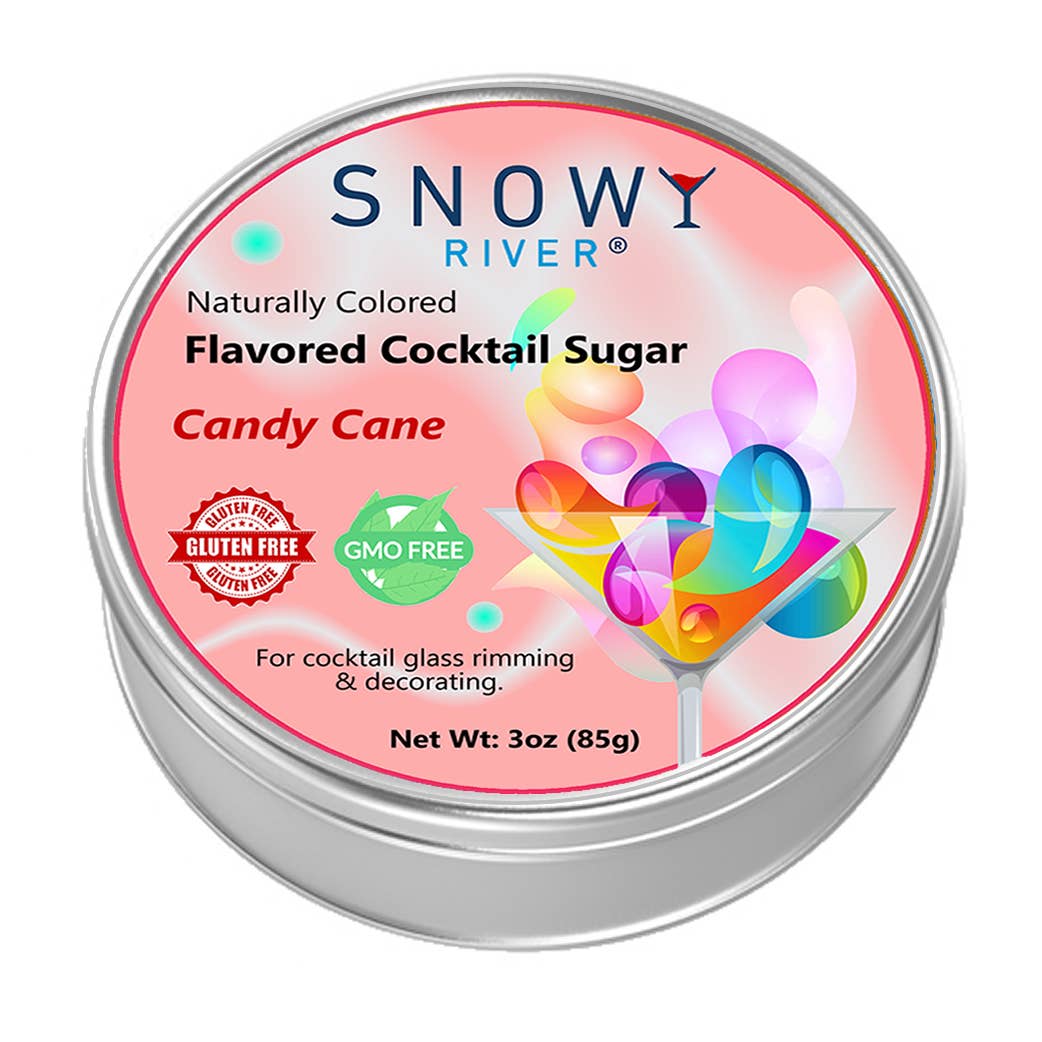Ultimate Baker - Wholesale Cocktail Mix/Syrup - Snowy River Candy Cane Flavored Cocktail Sugar (1x3oz)1