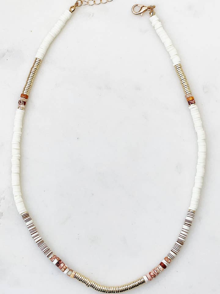 Natural Beaded Necklace for wholesale by The Lucky Collective