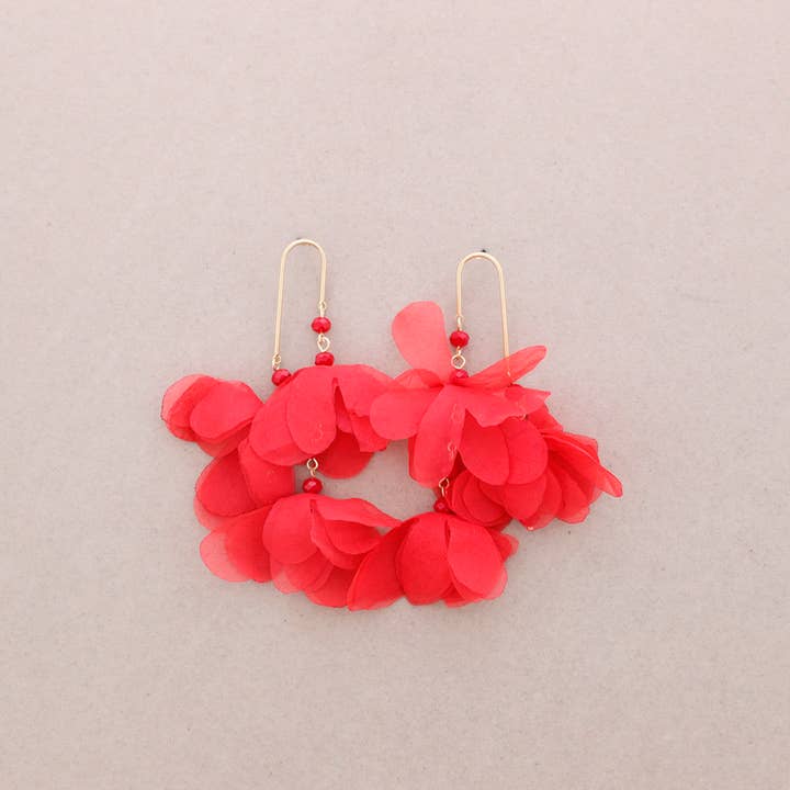 La Cuerda De Sol - Venta al por mayor Bisutería - Pendientes Arco Metal Colgantes Flores Tela