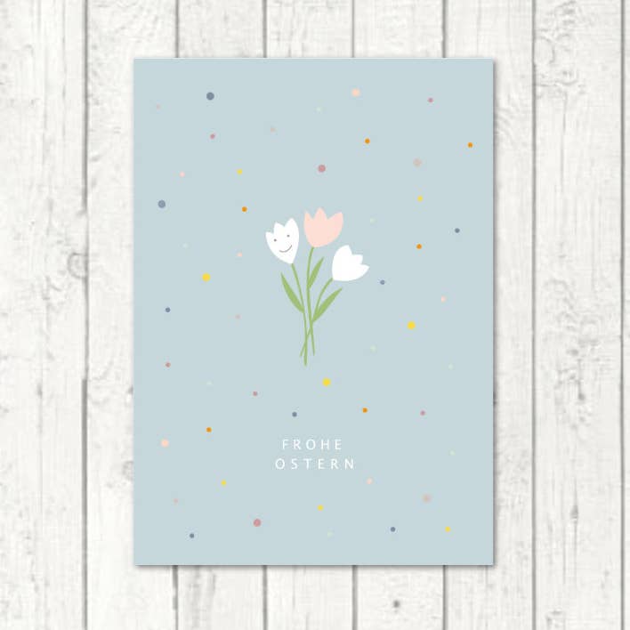 Cartolina di Pasqua "Tulipani" per la vendita all'ingrosso da parte di mimie & joe