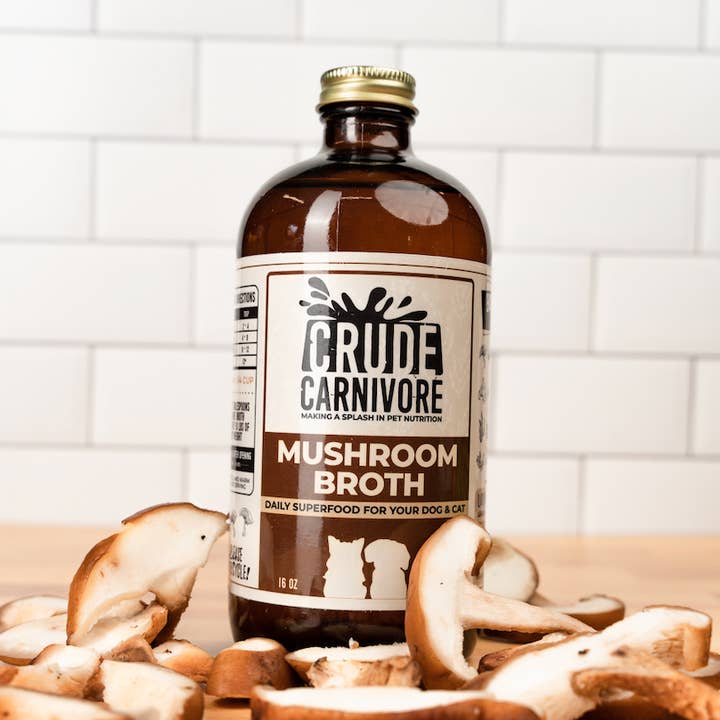 Crude Carnivore - Wholesale Pet Supplement - Cat/Dog - 16oz Mushroom Broth0