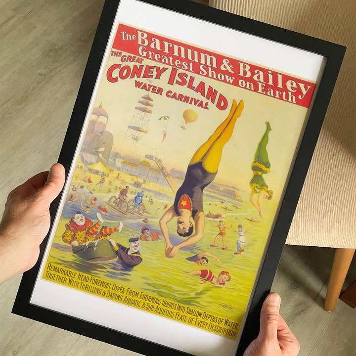 The Curious Desk - Wholesale Poster - The Barnum & Bailey Greatest Show On Earth The Great Coney Island Water Carnival Vintage Travel Poster Print 1