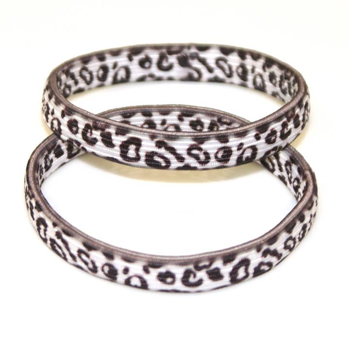 Leopard Sømløse Hår Elastikker - Hvid/Brun - HEL02 for engroshandel hos Hepburn & Co.