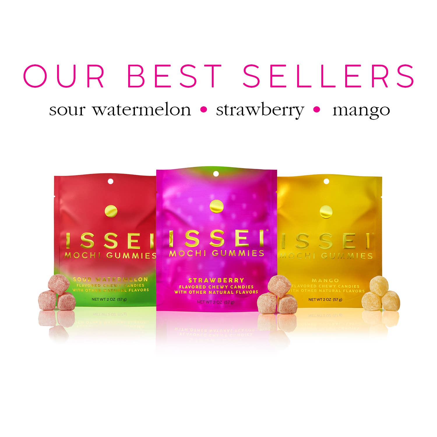Issei Mochi Gummies - Wholesale Gummy - Strawberry SMALL (2 oz)5