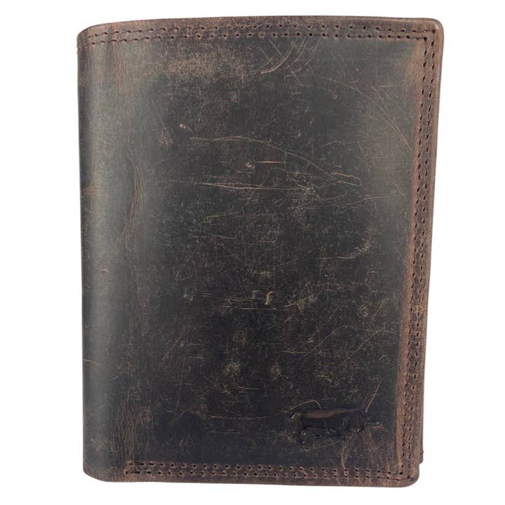 Arrigo - Vente Portefeuille – homme - Portefeuille homme en cuir de buffle - Portefeuille pliant - Protection RFID