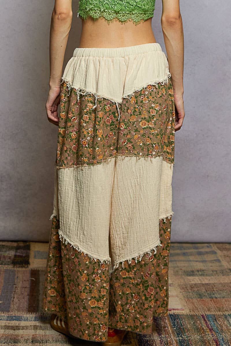 Pol Clothing - Wholesale Pants - Women's - Double gauze frayed edge detail woven pants12