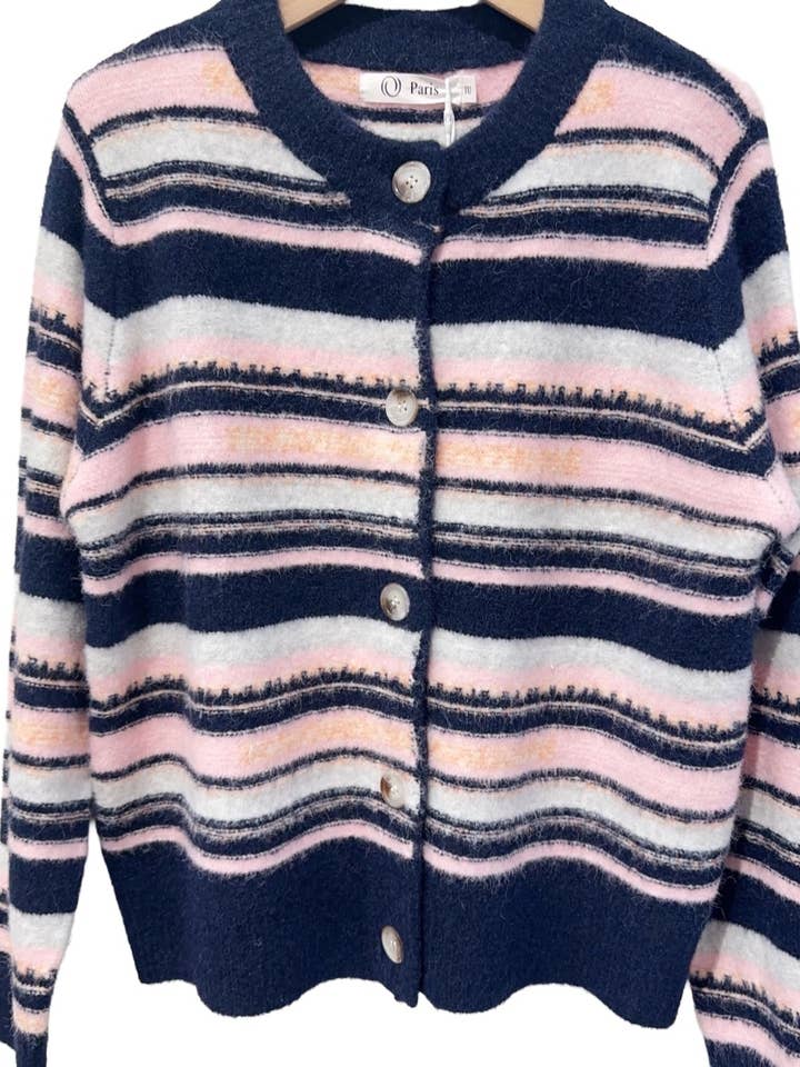 Marineblauer gestreifter Wollcardigan - Orice für den Großhandel von Orice