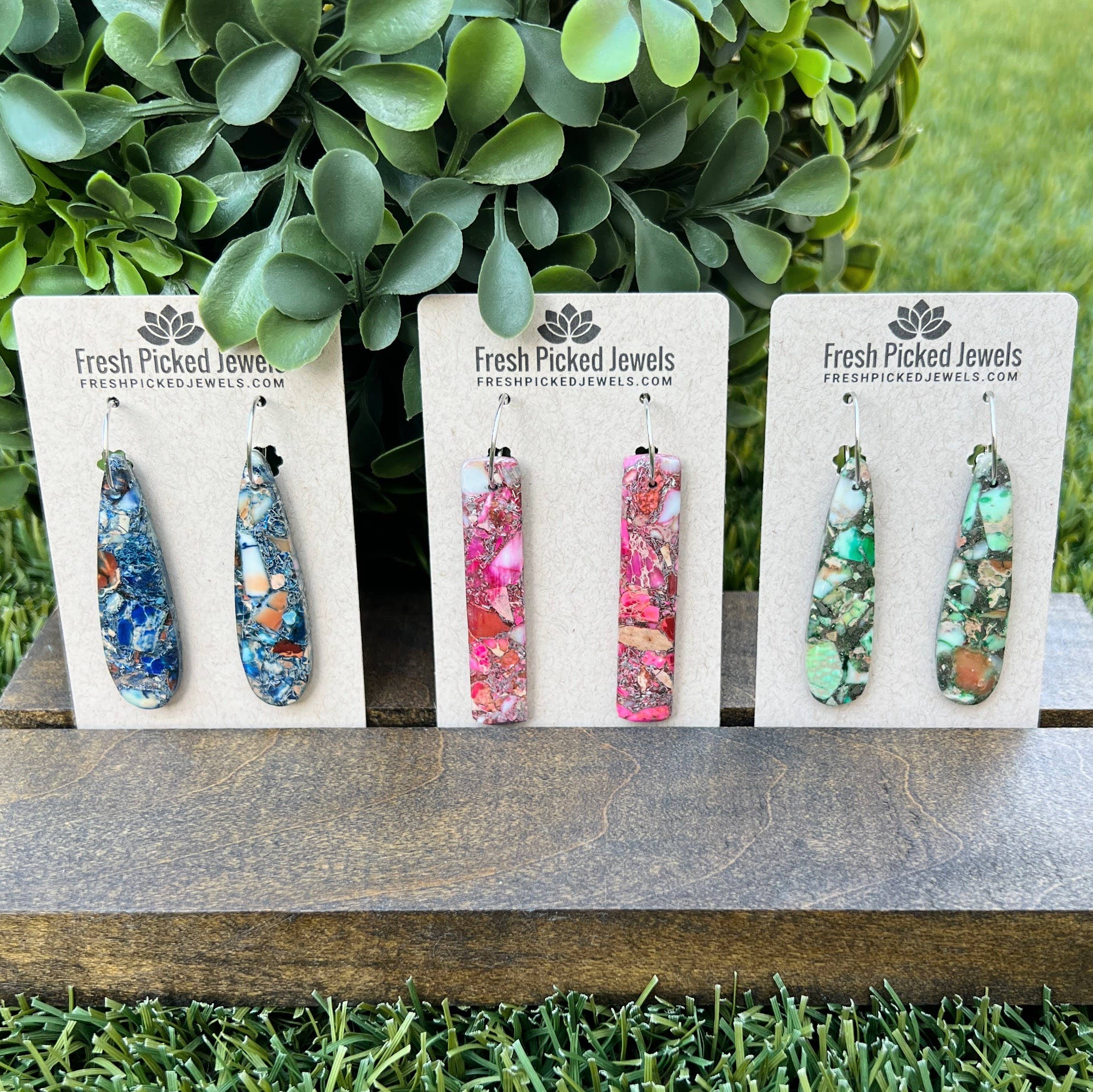 Fresh Picked Jewels - Wholesale Hoop Earrings - Imperial Jasper Hoop Earrings1