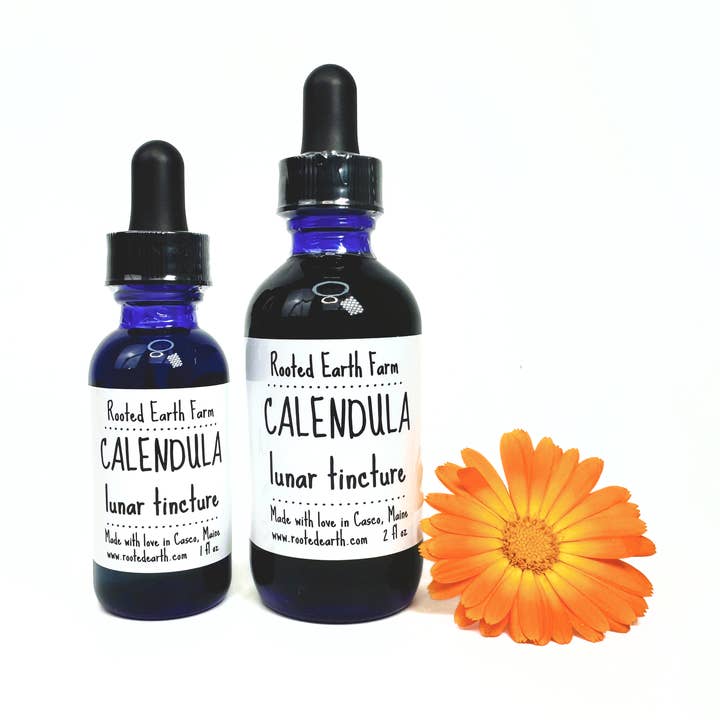 Calendula Tincture - 2 Size Options for wholesale by Rooted Earth Farm + Apothecary