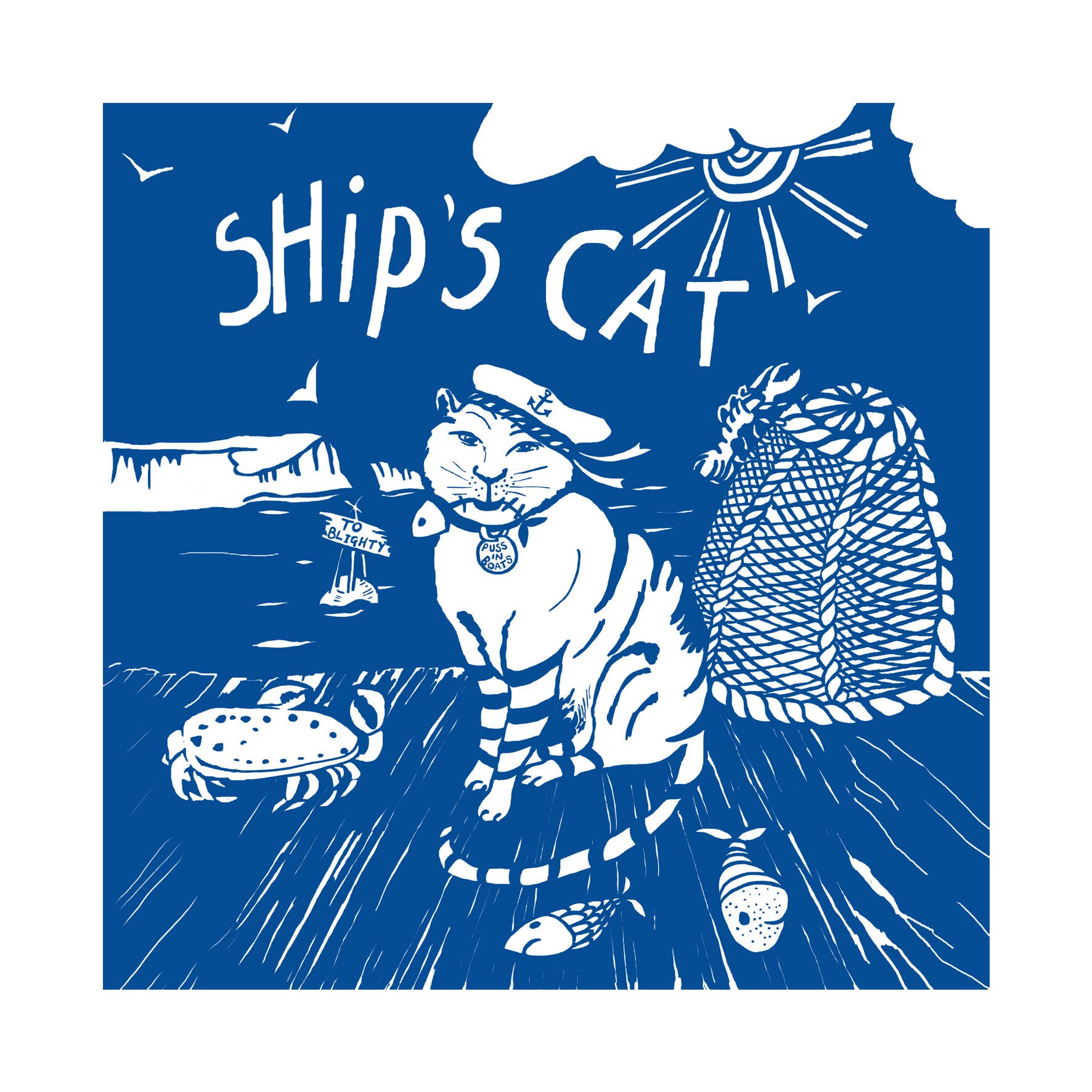 Port and Lemon - Wholesale Everyday Greeting Card - Ships Cat Greetings Card by Tracy Evans for Port and Lemon1