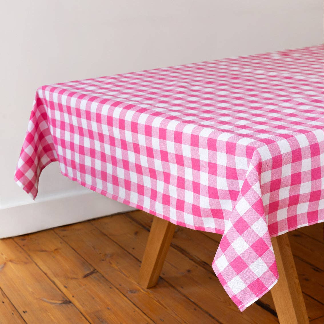 Talking Tables USA - Wholesale Tablecloth - Raspberry & White Gingham Tablecloth | Valentines Decor |2
