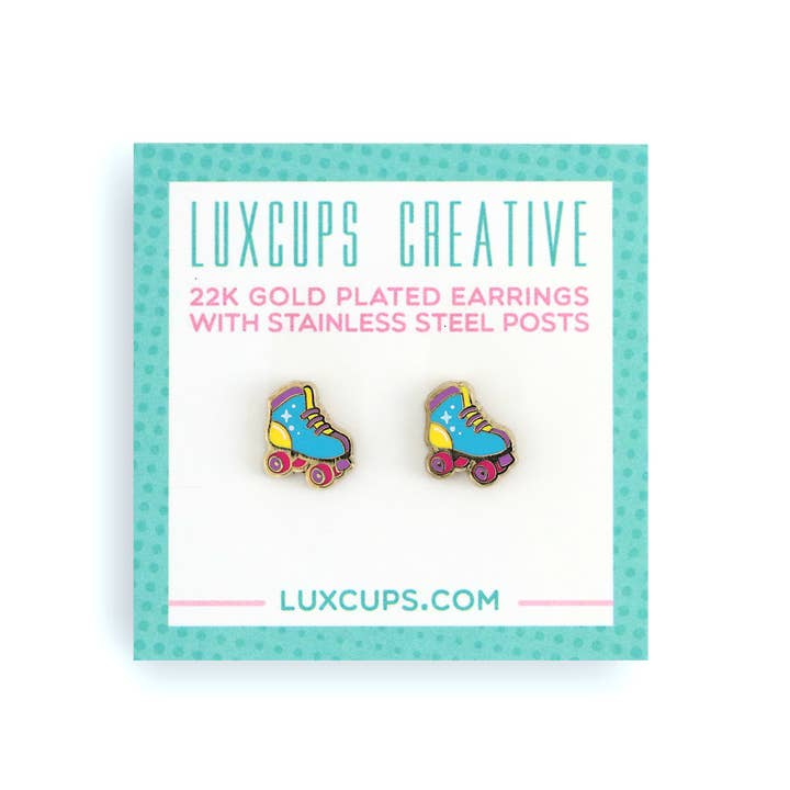 LuxCups Creative - Wholesale Stud/Post Earrings - Roller Skate Earrings